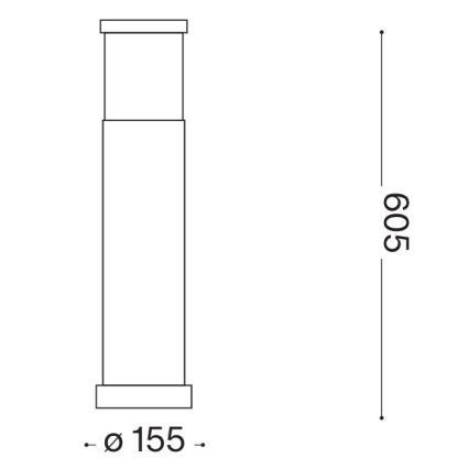 Ideal Lux - Vonkajšie svietidlo TRONCO 1xE27/42W/230V 60 cm IP65 sivé