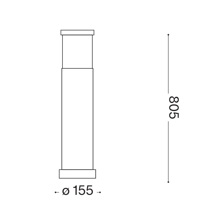 Ideal Lux - Vonkajšie svietidlo TRONCO 1xE27/42W/230V 80 cm IP65 sivá