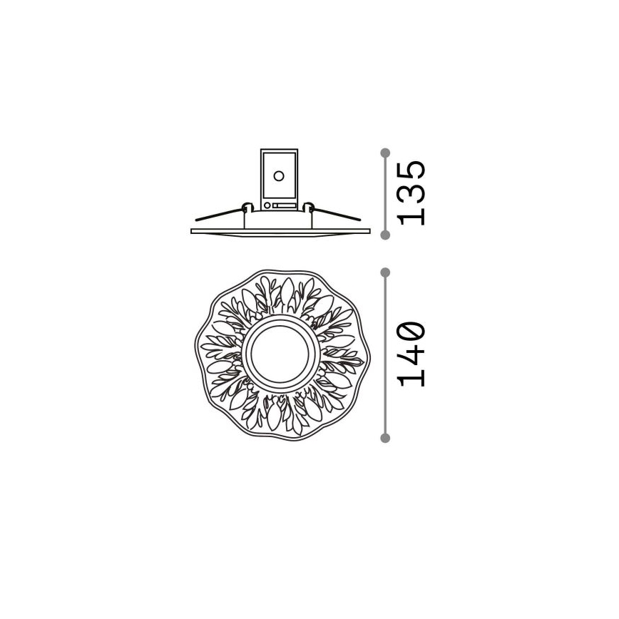 Ideal Lux - Zapustené stropné svietidlo POLKA 1xGU10/50W/230V bronz
