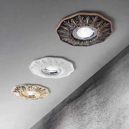 Ideal Lux - Zapustené stropné svietidlo POLKA 1xGU10/50W/230V zlaté