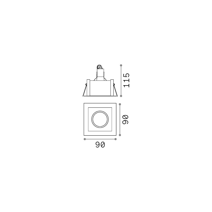 Ideal Lux - Zapustené svietidlo FUNKY 1xGU10/50W/230V 9x9 cm mosadz
