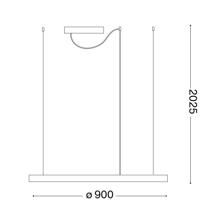 Ideal Lux - LED luster na lanku ORACLE SLIM LED/53W/230V 2700K CRI 90 pr. 90 cm biela
