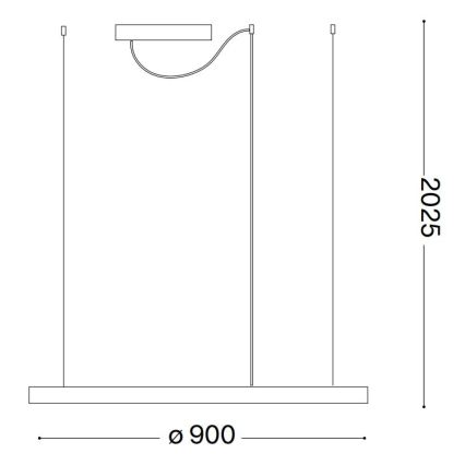 Ideal Lux - LED luster na lanku ORACLE SLIM LED/53W/230V 2700K CRI 90 pr. 90 cm biela