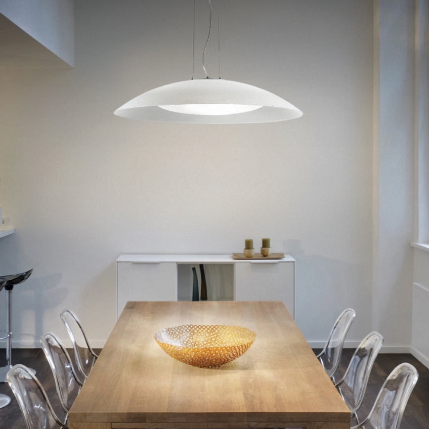 Ideal Lux - Závesné svietidlo na lankách LENA 3xE27/60W/230V priemer 64 cm biela