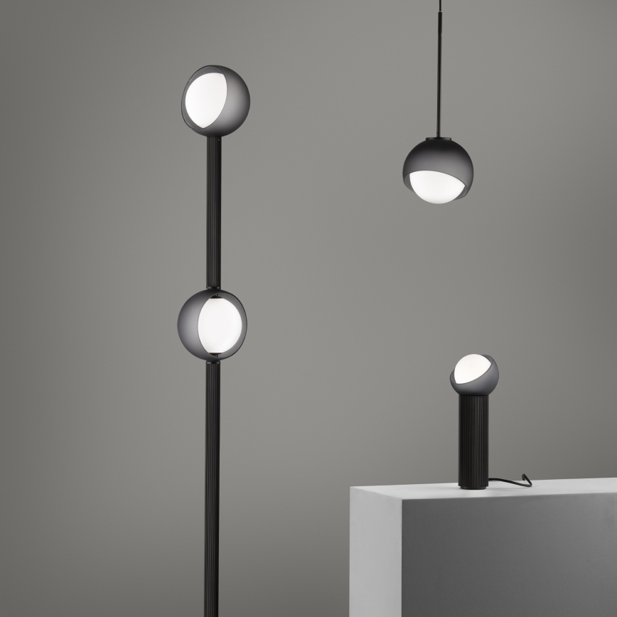 Ideal Lux - Závesné svietidlo na lanku BLOOM 1xE27/42W/230V pr. 17 cm čierne