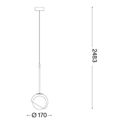 Ideal Lux - Závesné svietidlo na lanku BLOOM 1xE27/42W/230V pr. 17 cm čierne