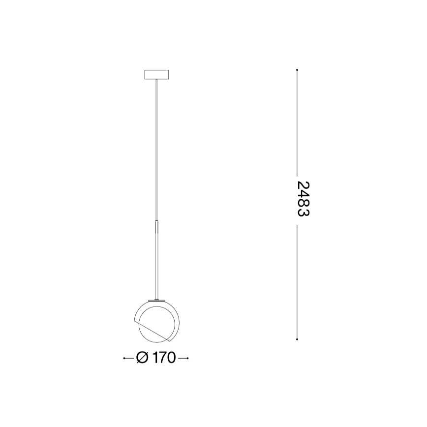 Ideal Lux - Závesné svietidlo na lanku BLOOM 1xE27/42W/230V pr. 17 cm čierne