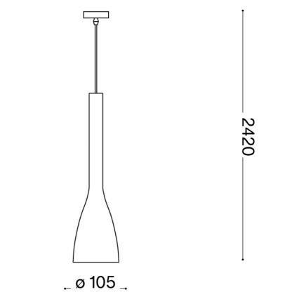 Ideal Lux - Závesné svietidlo na lanku FLUT 1xE14/40W/230V priemer 10,5 cm, čierne