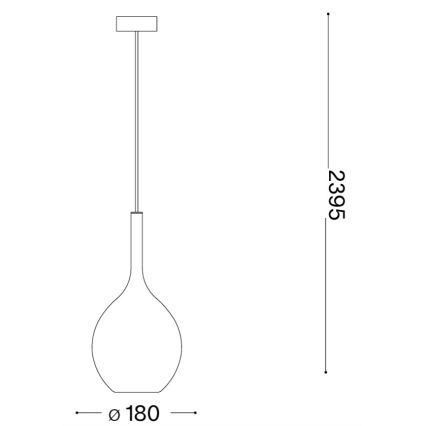 Ideal Lux - Závesné svietidlo na lanku KALIQUE 1xE27/42W/230V priemer 18 cm dymovo-čierna