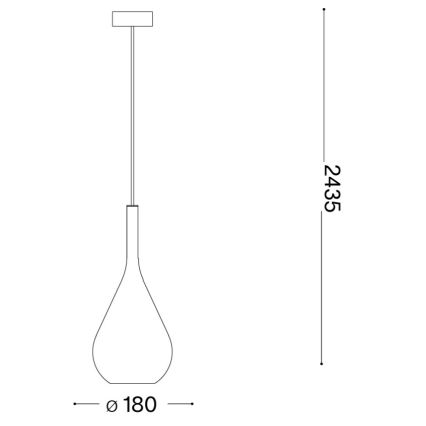 Ideal Lux - Závesné svietidlo na lanku KALIQUE 1xE27/42W/230V priemer 18 cm dymovo-medené