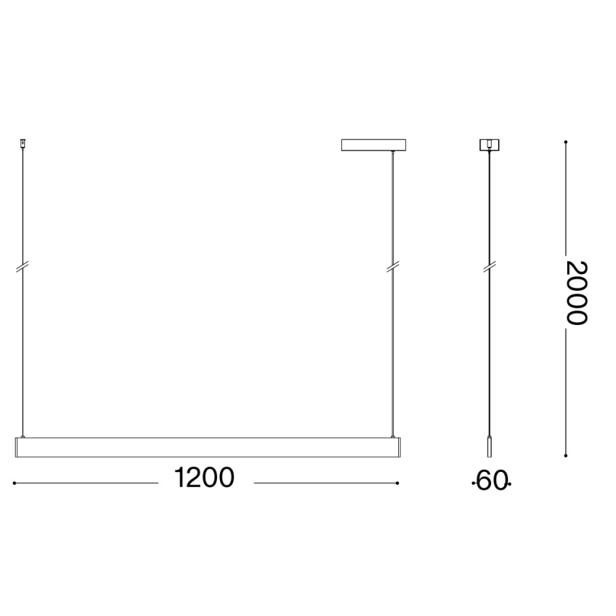 Ideal Lux - Závesný LED luster na lankách DESK ACCENT LED/36W/230V CRI 90 120 cm čierny