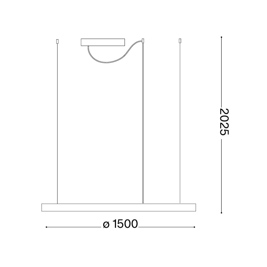 Ideal Lux - LED luster na lanku ORACLE SLIM LED/83W/230V 3000K CRI 90 pr. 150 cm zlatý