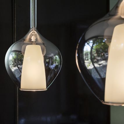 Ideal Lux - Závesný luster na kábli KALIQUE 1xE27/42W/230V priemer 18 cm dymová čierna