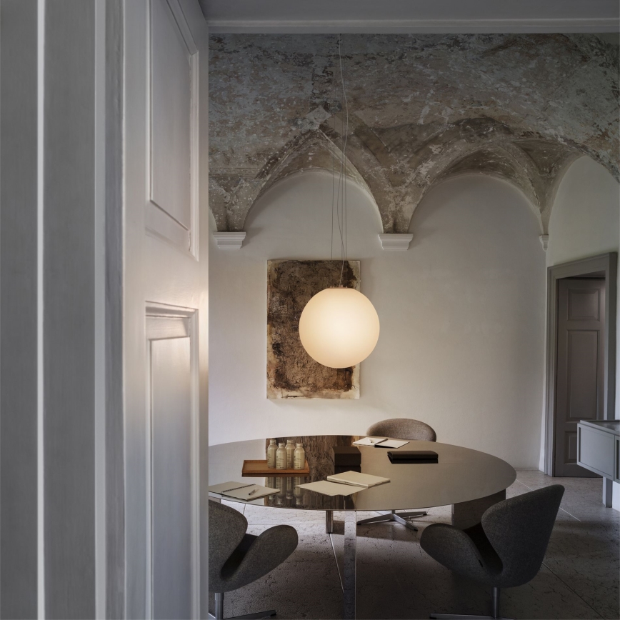 Ideal Lux - Závesný luster na lankách MAPA 1xE27/42W/230V pr. 50 cm biela