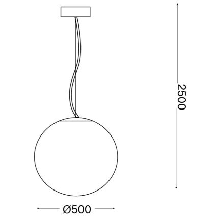 Ideal Lux - Závesný luster na lankách MAPA 1xE27/42W/230V pr. 50 cm biela
