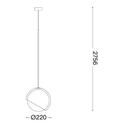 Ideal Lux - Závesný luster na lanku BLOOM 1xE27/42W/230V priemer 22 cm čierna