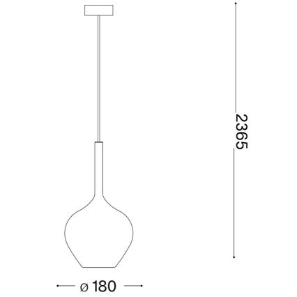 Ideal Lux - Závesný luster na lanku KALIQUE 1xE27/42W/230V pr. 18 cm dymovo-béžová