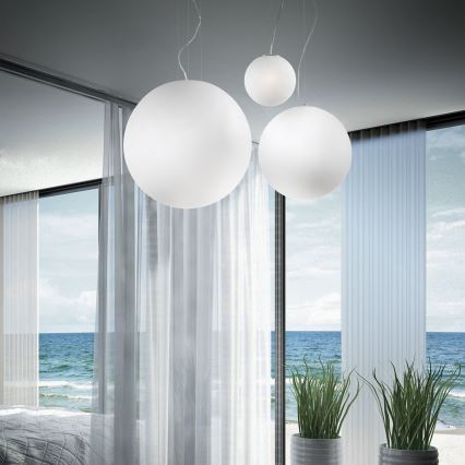Ideal Lux - Závesný luster na lanku MAPA 1xE27/42W/230V priemer 40 cm biely