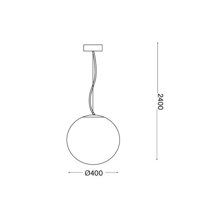 Ideal Lux - Závesný luster na lanku MAPA 1xE27/42W/230V priemer 40 cm biely