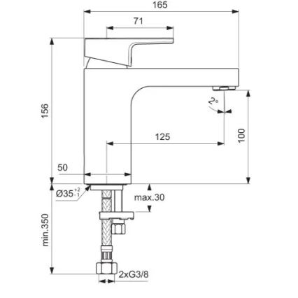 Ideal Standard A7105AA - Umývadlová batéria EDGE 15,6 cm lesklý chróm
