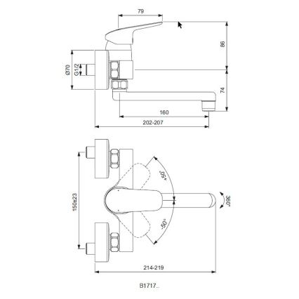 Ideal Standard B1717AA - Drezová batéria CERAFLEX lesklý chróm