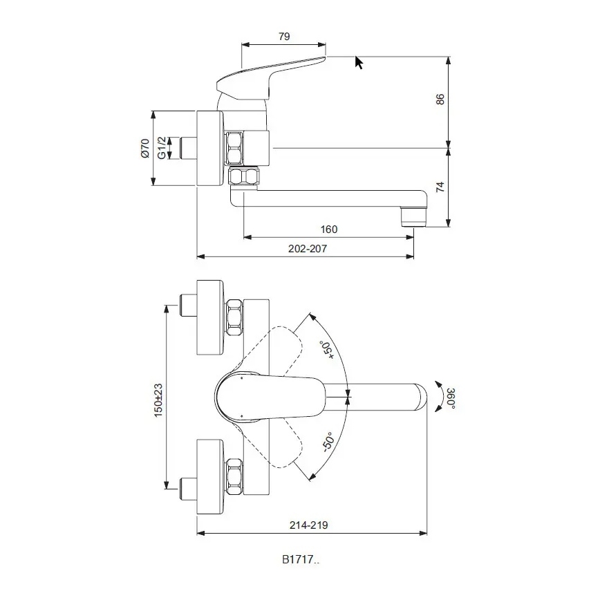 Ideal Standard B1717AA - Drezová batéria CERAFLEX lesklý chróm