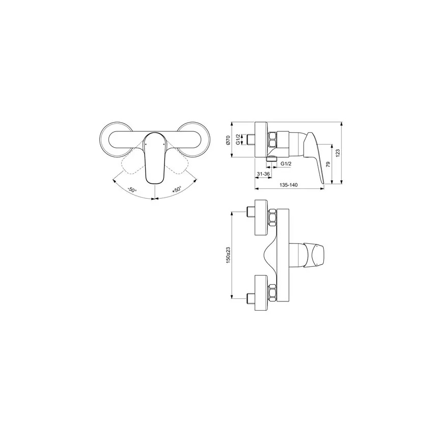 Ideal Standard B1720AA - Sprchová batéria CERAFLEX, lesklý chróm