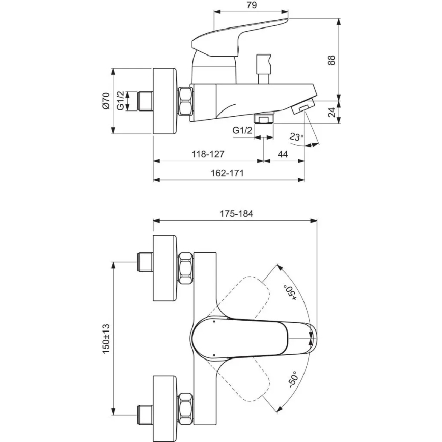 Ideal Standard B1721AA - Vaňová batéria CERAFLEX lesklý chróm