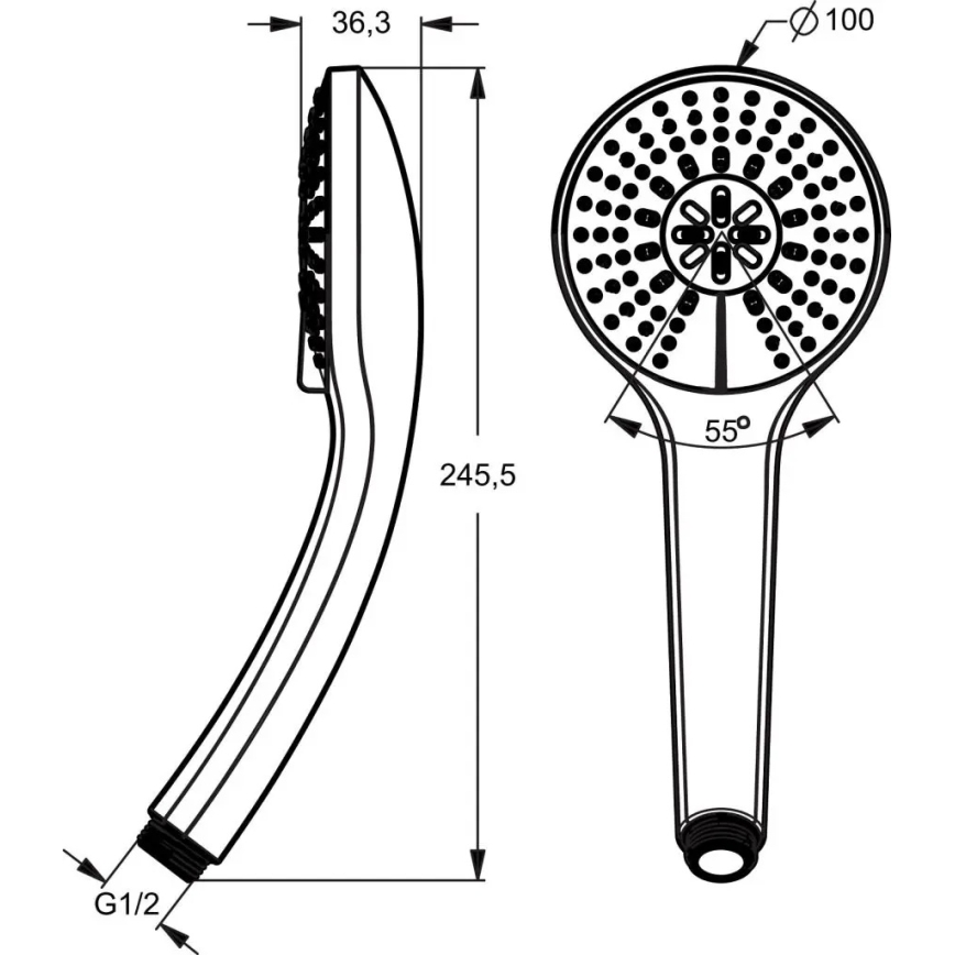 Ideal Standard B9403AA - Ručná sprcha IDEALRAIN lesklý chróm