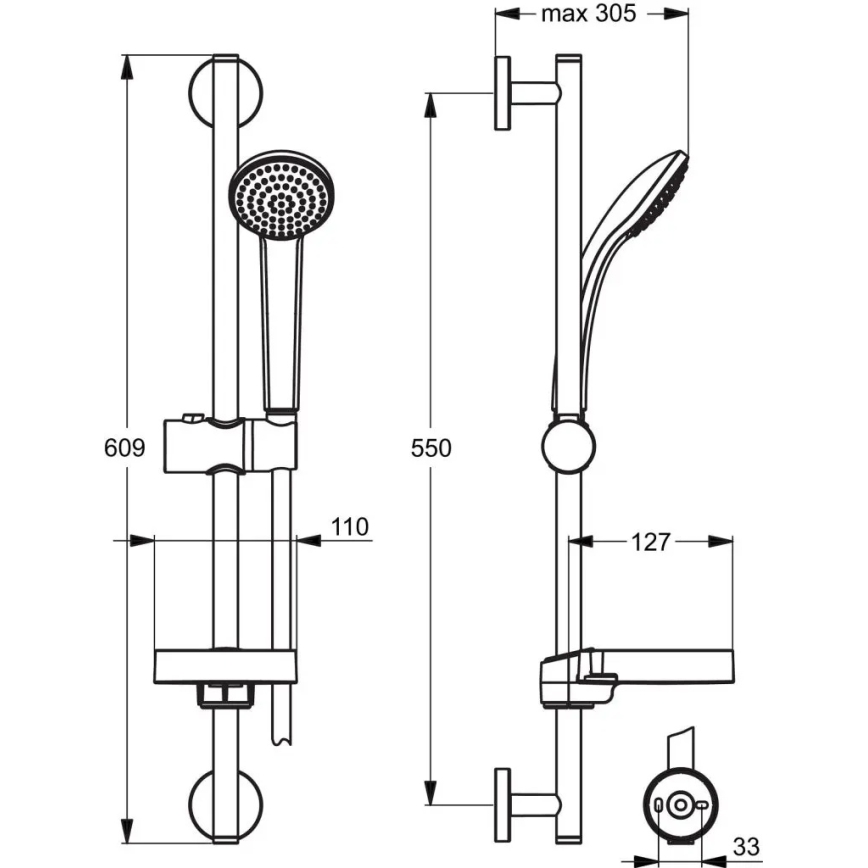 Ideal Standard B9501AA - Sprchová súprava IDEALRAIN, lesklý chróm