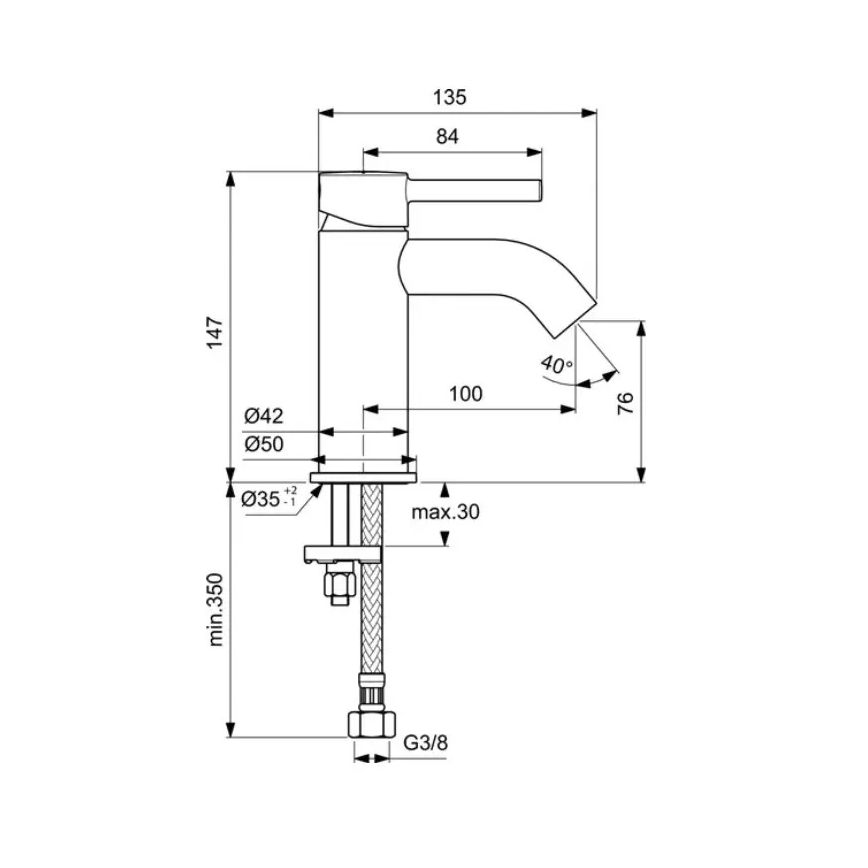 Ideal Standard BC268AA - Umývadlová batéria CERALINE 14,7 cm lesklý chróm