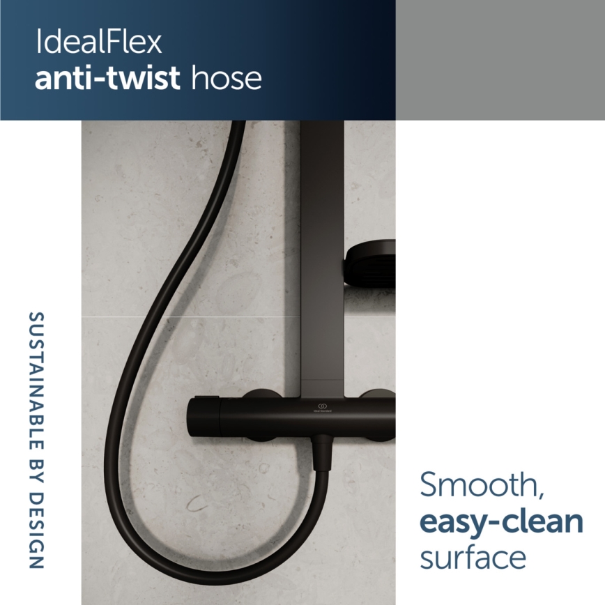 Ideal Standard BD583XG - Sprchová sada s batériou CERATHERM ALU+ matná čierna