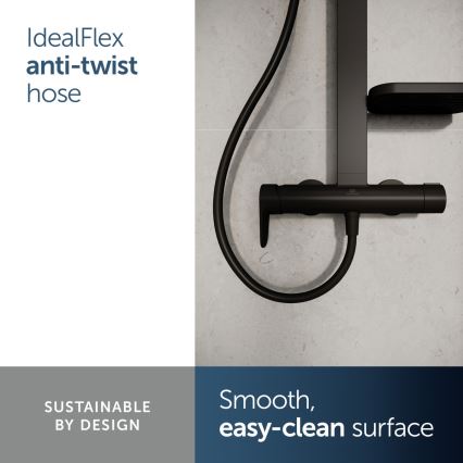 Ideal Standard BD584XG - Sprchová súprava s batériou CERAFLOW ALU+ matná čierna