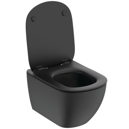 Ideal Standard T3546V3 - Závesné WC s toaletným sedátkom SoftClose TESI keramika/čierna