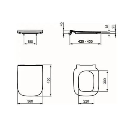 Ideal Standard T500301 - WC sedátko SoftClose I.LIFE B biela