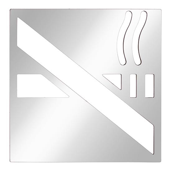 Ikona fajčenia 12x12 cm nerez/strieborná