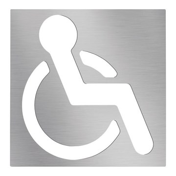 Ikona pre osoby so zdravotným postihnutím 12x12 cm nerez/strieborná