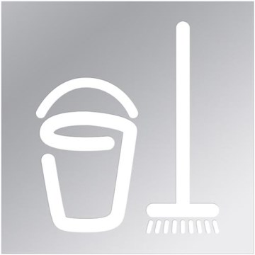 Ikona - Upratovacia miestnosť 12x12 cm nerez/strieborná