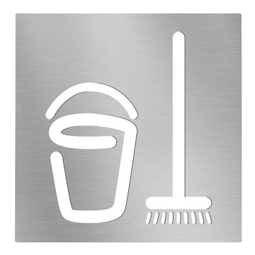 Ikona Upratovacia miestnosť 12x12 cm nerez/strieborná