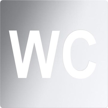 Ikona WC 12x12 cm nerez/strieborná