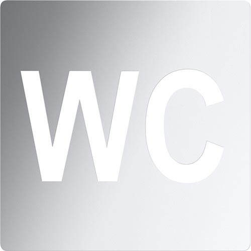 Ikona WC 12x12 cm nerez/strieborná