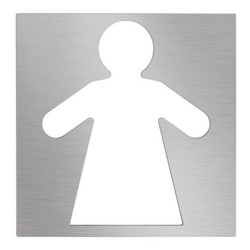 Ikona ženy 12x12 cm nerezová/strieborná