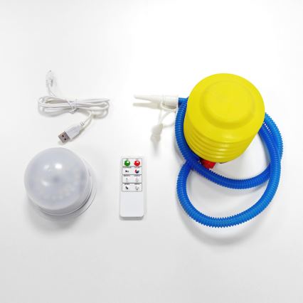 LED Nafukovací taburet s diaľkovým ovládačom LED/5V/60cm
