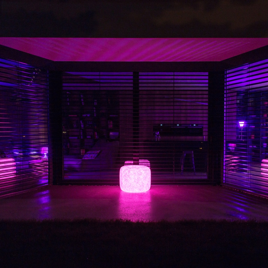 LED Nafukovací taburet s diaľkovým ovládačom LED/5V/60cm