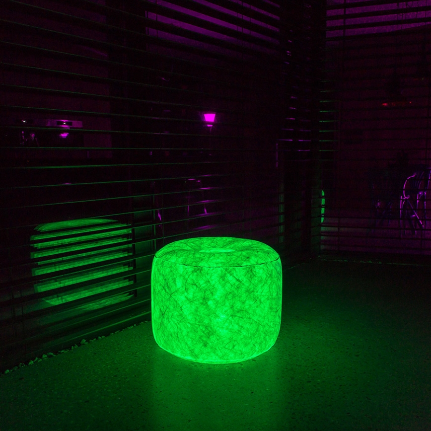 LED Nafukovací taburet s diaľkovým ovládačom LED/5V/60cm