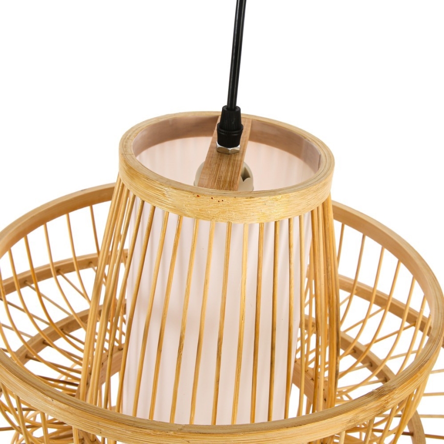 Luster na lanku PINCHOS 1xE27/40W/230V pr. 45 cm bambus
