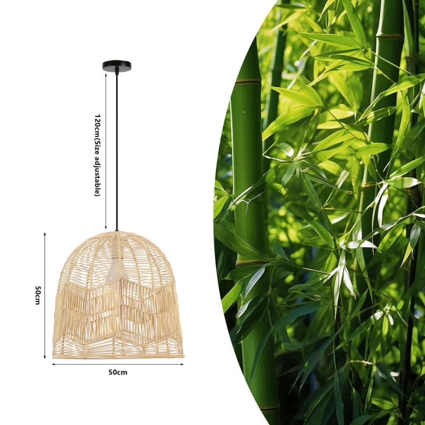 Luster na lanku PELO 1xE27/40W/230V pr. 50 cm ratan