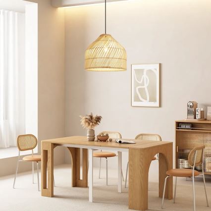 Luster na lanku PELO 1xE27/40W/230V pr. 40 cm ratan