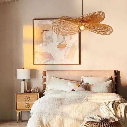 Luster na lanku MARIPOSA 1xE27/40W/230V pr. 80 cm juta