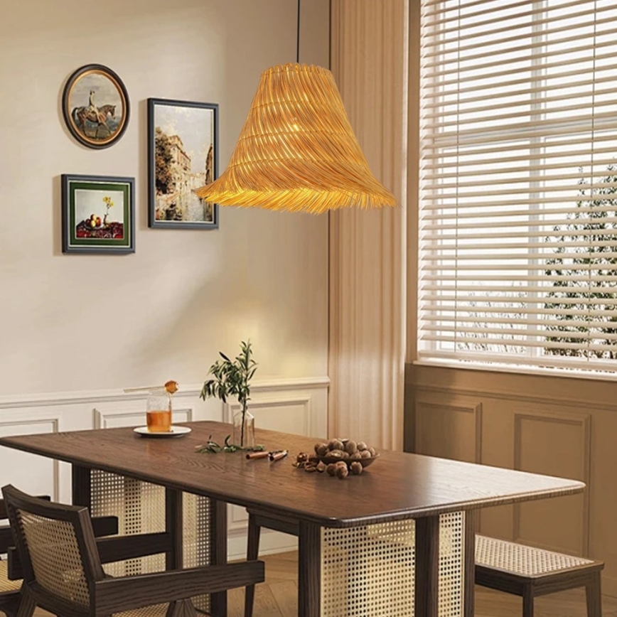 Luster na lanku NATURALEZA 1xE27/40W/230V pr. 45 cm ratan